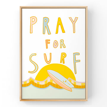 Pray for Surf (Pastel) by Little Peach & Pip | Art Print Art Prints Little Peach + Pip 