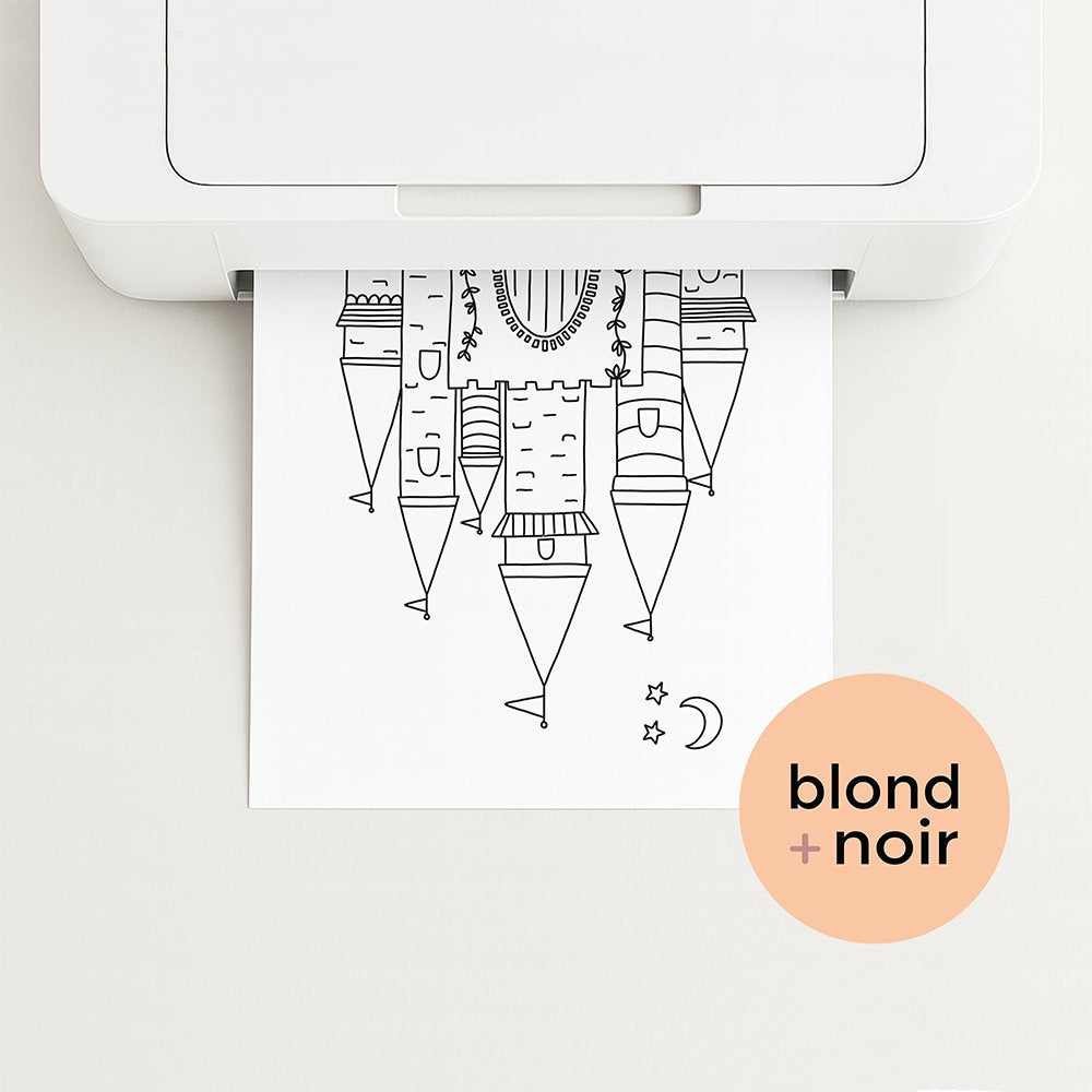 Princess Castle Colouring Page – Free Fairy Tale Printable Blond + Noir 