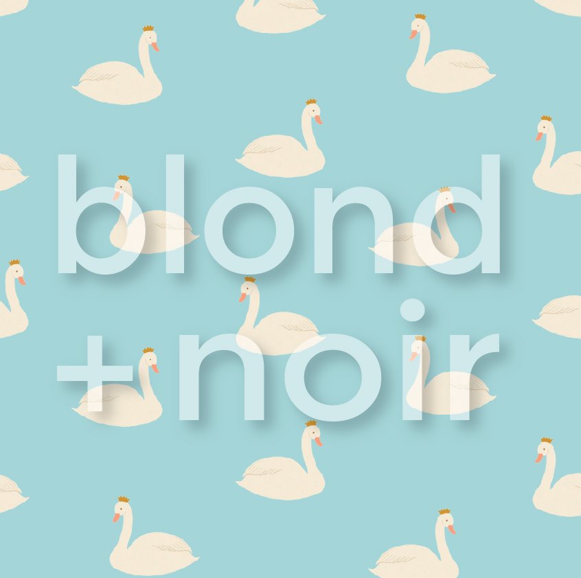 Princess Swan | Full & Half Wall Wallpaper Wallpaper Blond + Noir 