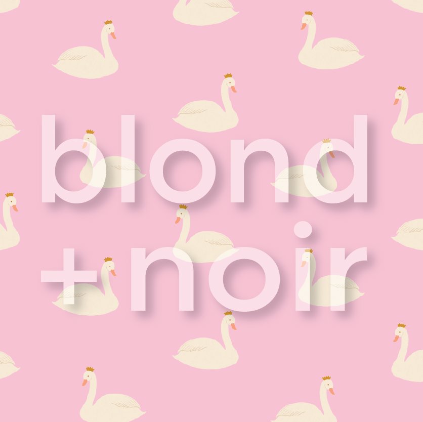 Princess Swan | Full & Half Wall Wallpaper Wallpaper Blond + Noir 