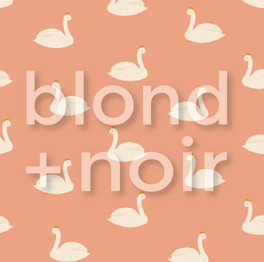 Princess Swan | Full & Half Wall Wallpaper Wallpaper Blond + Noir 