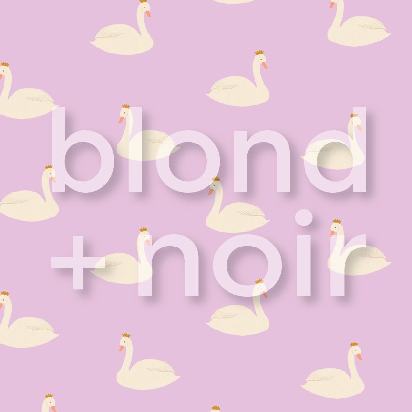 Princess Swan | Full & Half Wall Wallpaper Wallpaper Blond + Noir 