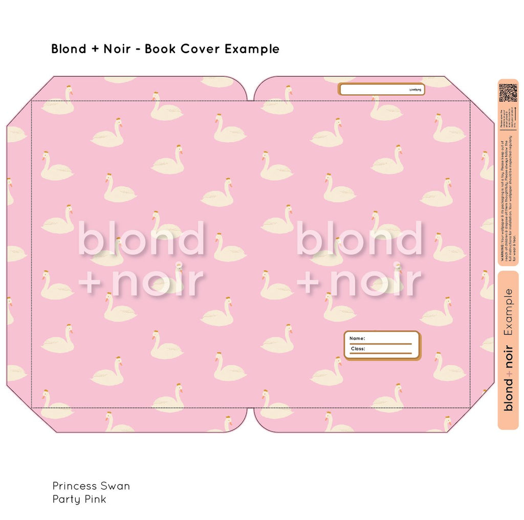 Princess Swan | Pre-cut Book Covers | Customisable Back to School Supplies Back to school Blond + Noir 