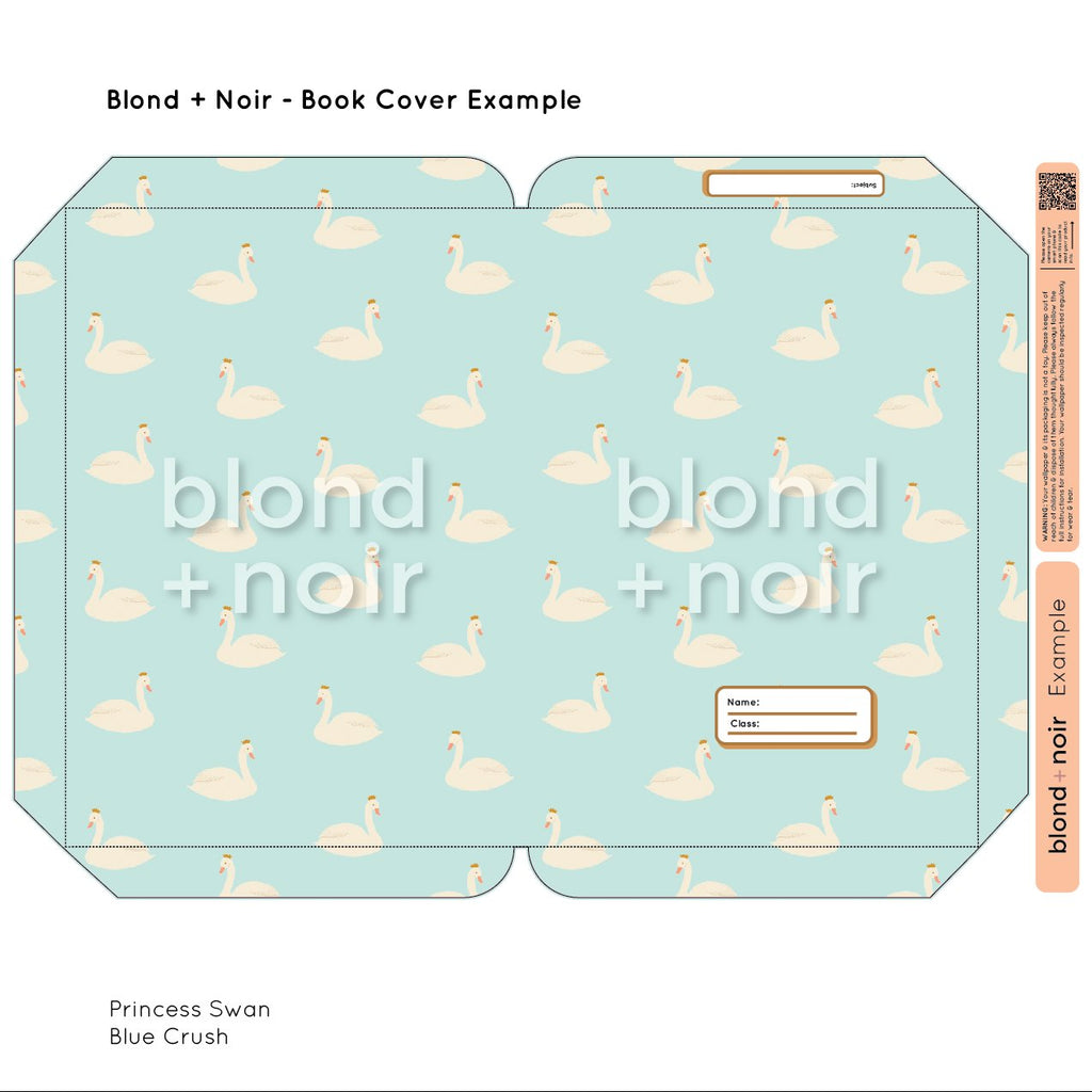 Princess Swan | Pre-cut Book Covers | Customisable Back to School Supplies Back to school Blond + Noir 