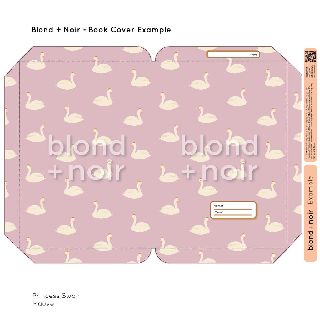 Princess Swan | Pre-cut Book Covers | Customisable Back to School Supplies Back to school Blond + Noir 