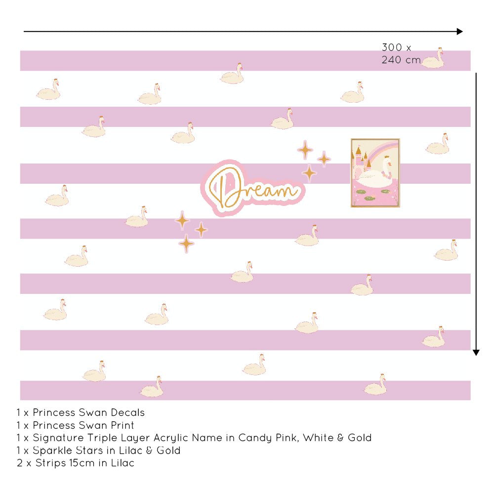 Princess Swan | Wall Decals Wall Decals Blond + Noir 