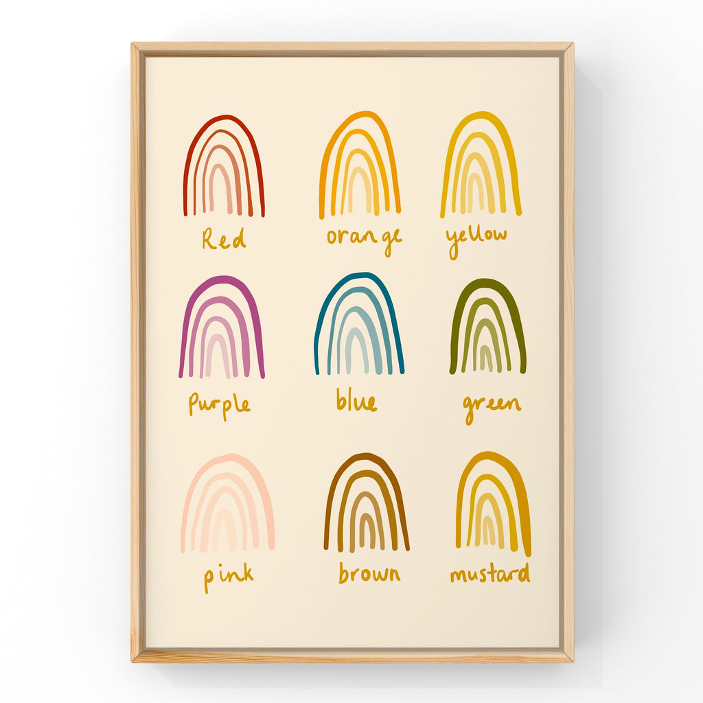 Rainbow Colour Chart by Little Peach & Pip | Art Print Art Prints Little Peach + Pip 