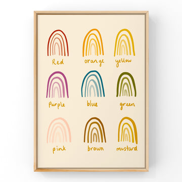 Rainbow Colour Chart by Little Peach & Pip | Art Print Art Prints Little Peach + Pip 
