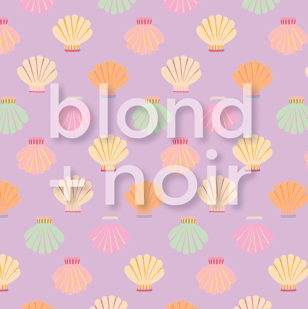 Rainbow Shells | Full & Half Wall Wallpaper Wallpaper Blond + Noir 