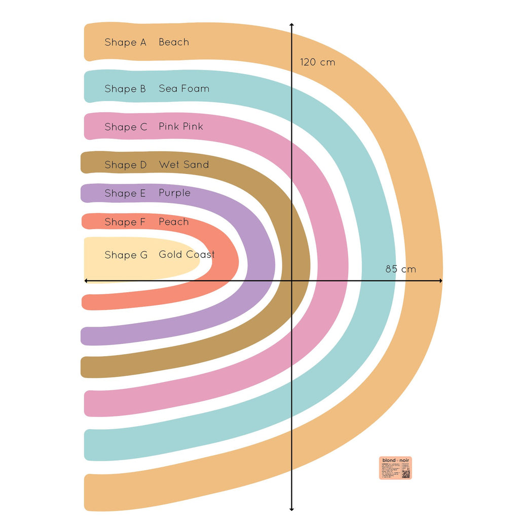 Rainbow Stripes | Wall Decals Wall Decals Blond + Noir 