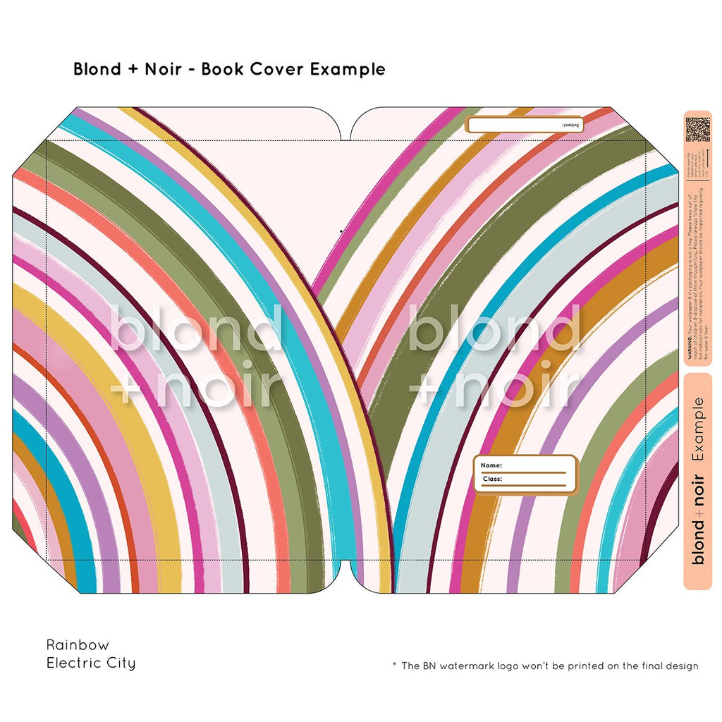Rainbows | Pre-cut Book Covers | Customisable Back to School Supplies Back to school Blond + Noir 