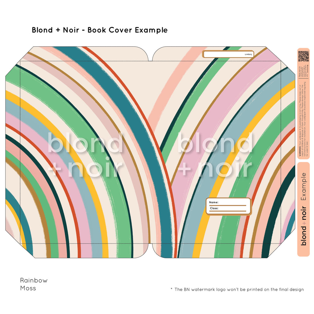 Rainbows | Pre-cut Book Covers | Customisable Back to School Supplies Back to school Blond + Noir 