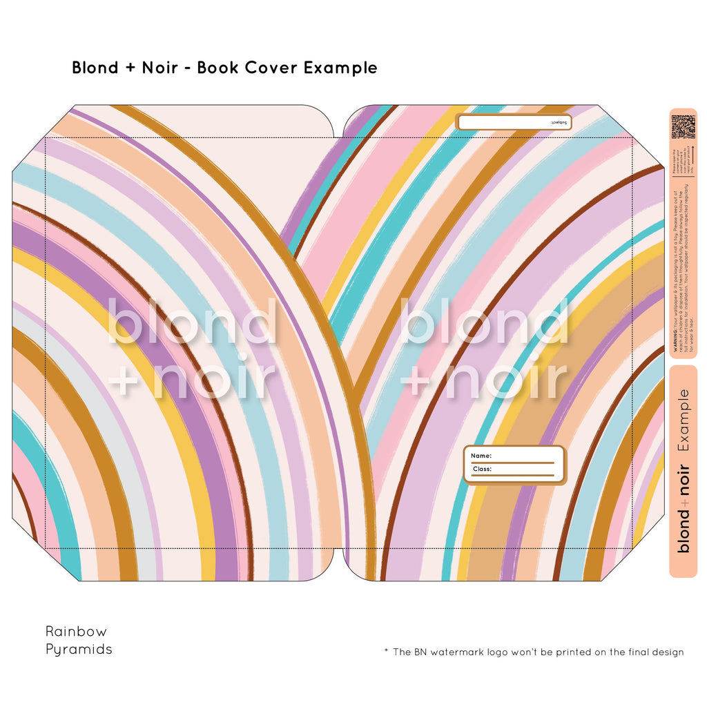 Rainbows | Pre-cut Book Covers | Customisable Back to School Supplies Back to school Blond + Noir 