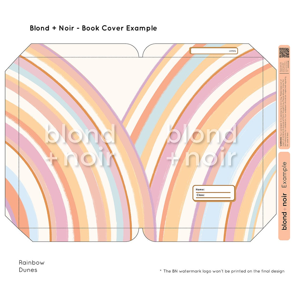 Rainbows | Pre-cut Book Covers | Customisable Back to School Supplies Back to school Blond + Noir 