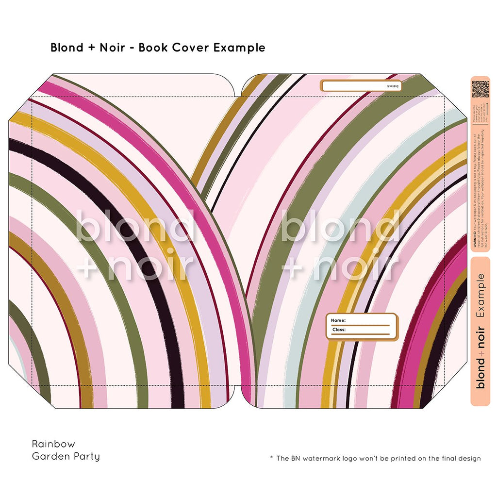 Rainbows | Pre-cut Book Covers | Customisable Back to School Supplies Back to school Blond + Noir 