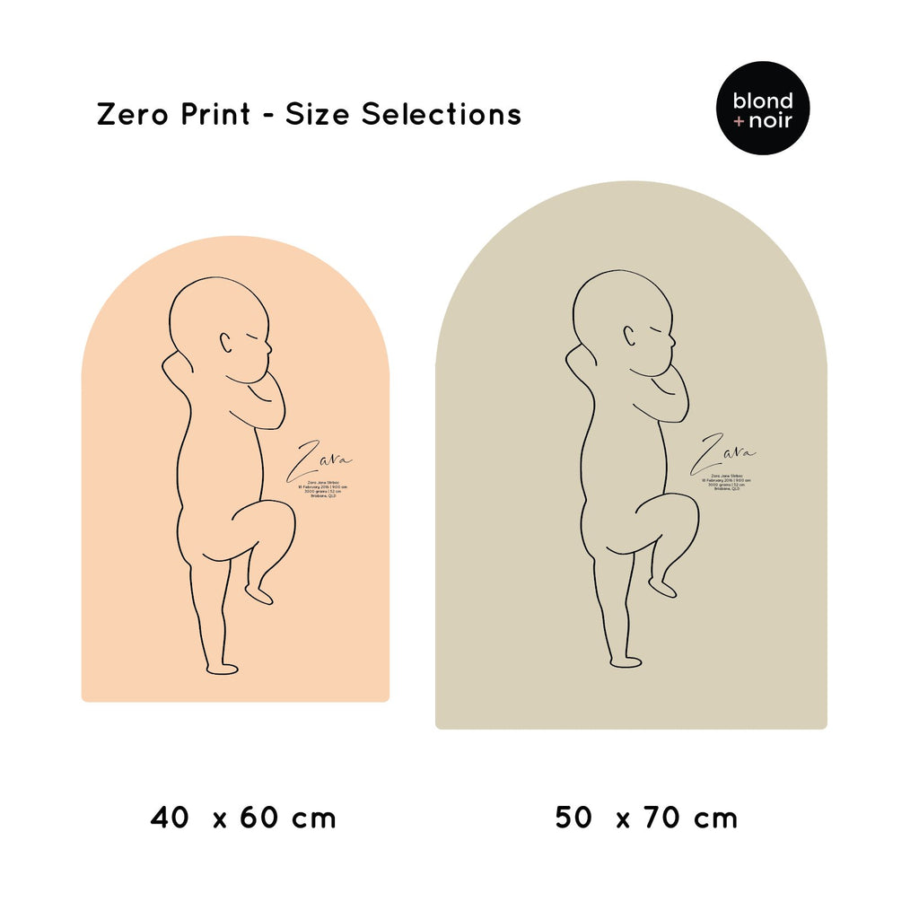 Removable Wall Decal | 1:1 Birth Print | Arch Birth Print Blond + Noir 