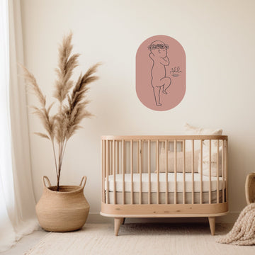 Removable Wall Decal | 1:1 Birth Print | Oval Birth Print Blond + Noir 