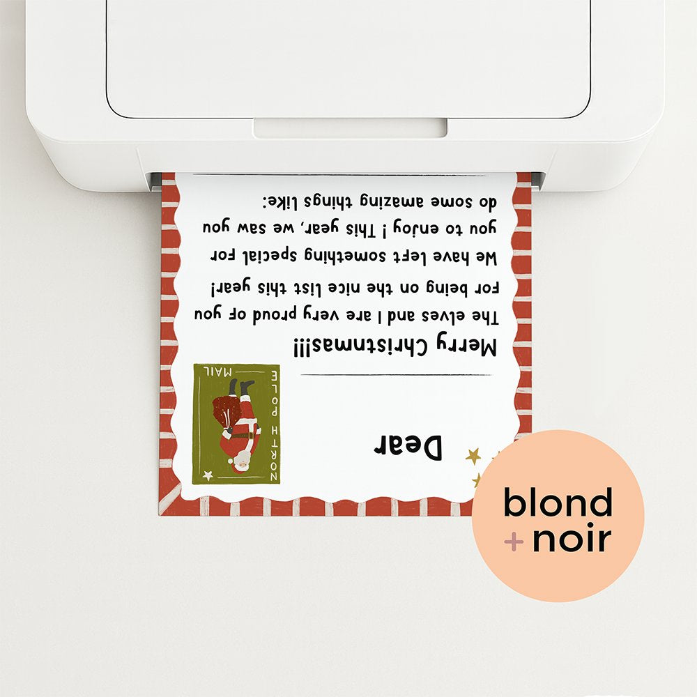 Reply Letter from Santa - Christmas Eve Letter for kids – Free Kids Printable Blond + Noir 