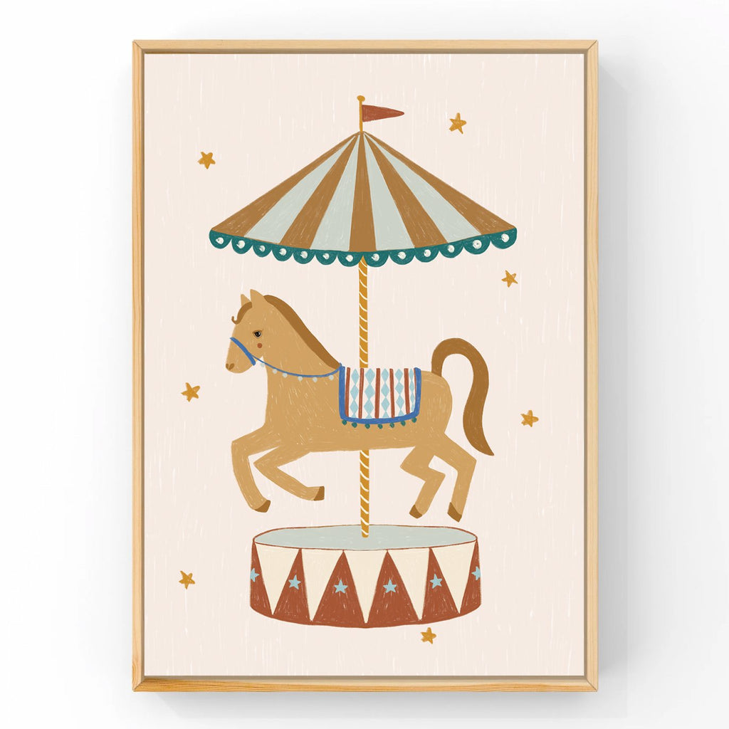Retro Circus Carousel | Kids Decor | Art Print Art Prints Little Peach + Pip 