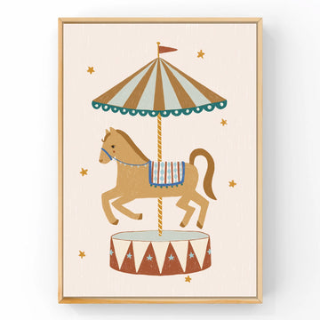 Retro Circus Carousel | Kids Decor | Art Print Art Prints Little Peach + Pip 