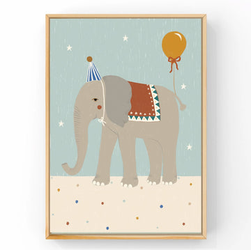 Retro Circus Elephant | Kids Decor | Art Print Art Prints Little Peach + Pip 