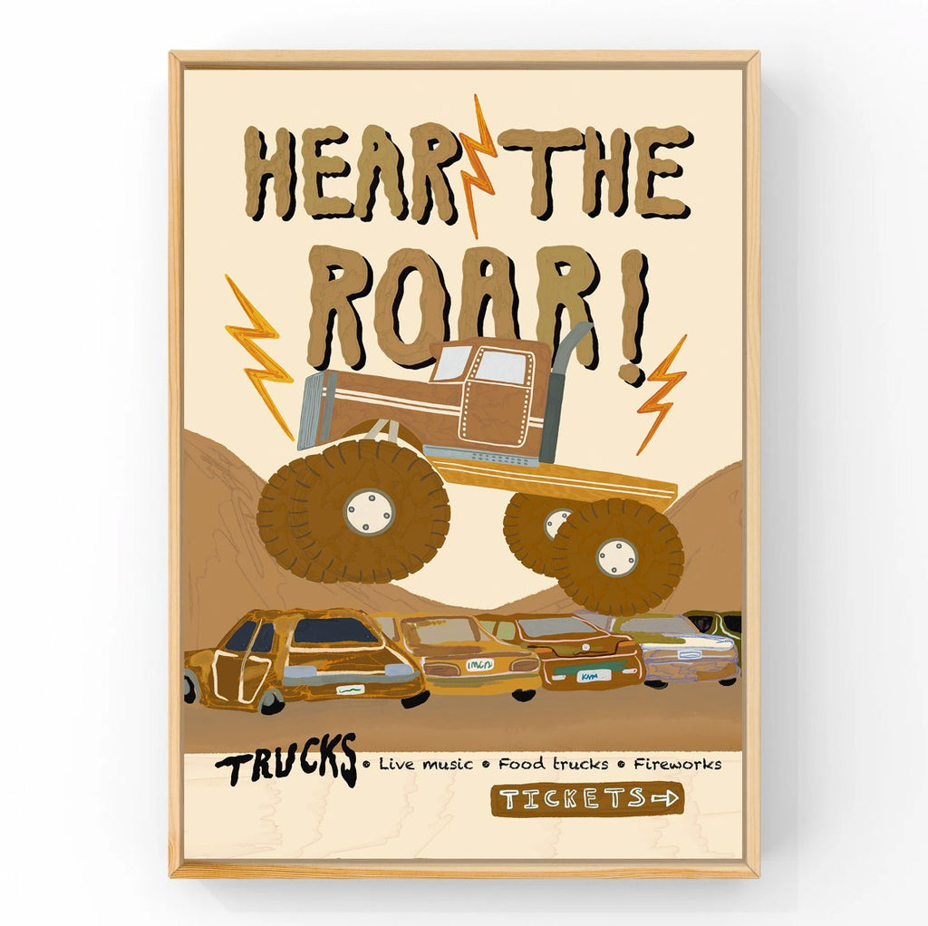 Roar Poster - Mack Truck | Big Truck Kids Art Print Art Prints Little Peach + Pip 