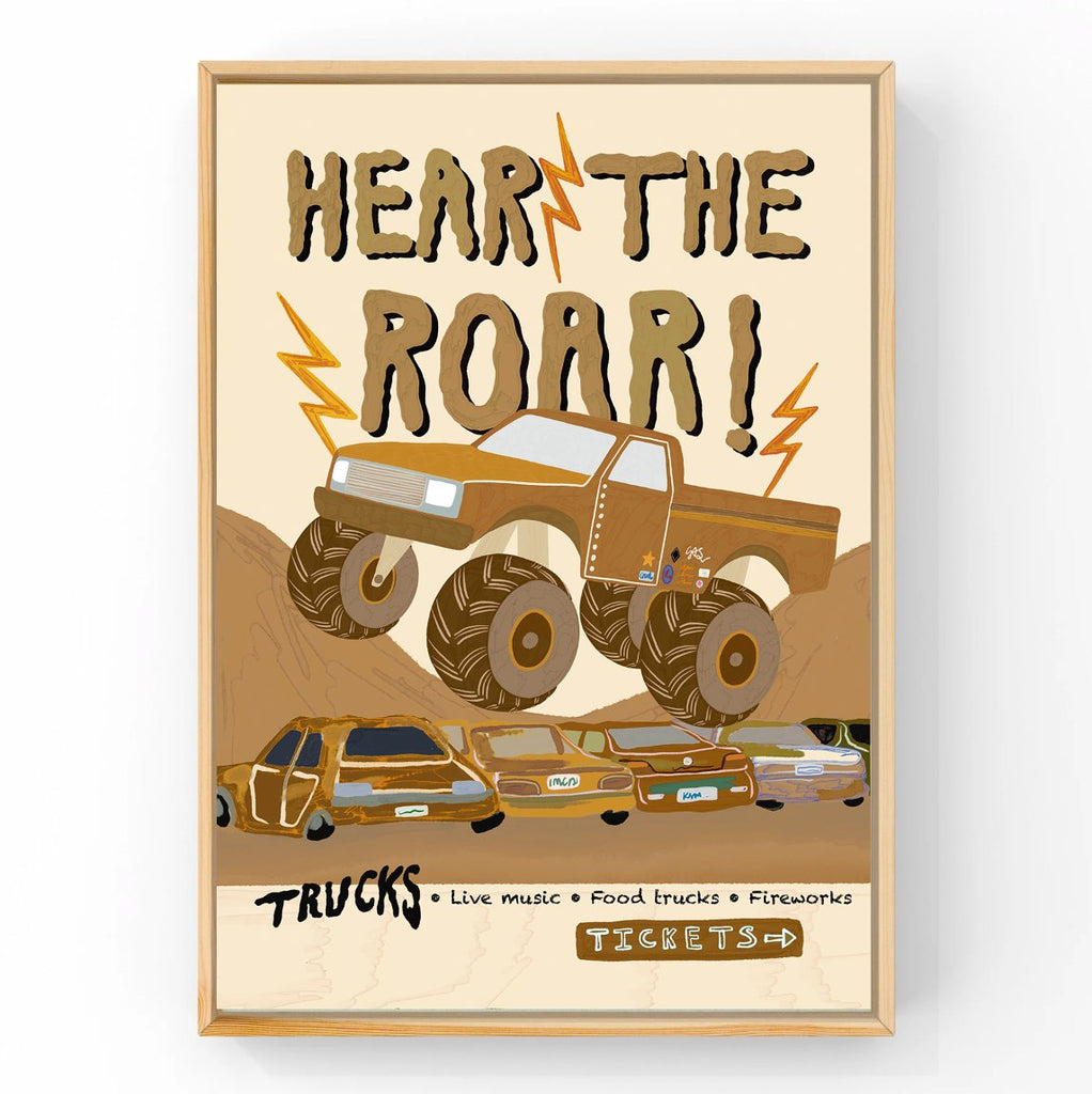 Roar Poster - Pickup | Big Truck Kids Art Print Art Prints Little Peach + Pip 