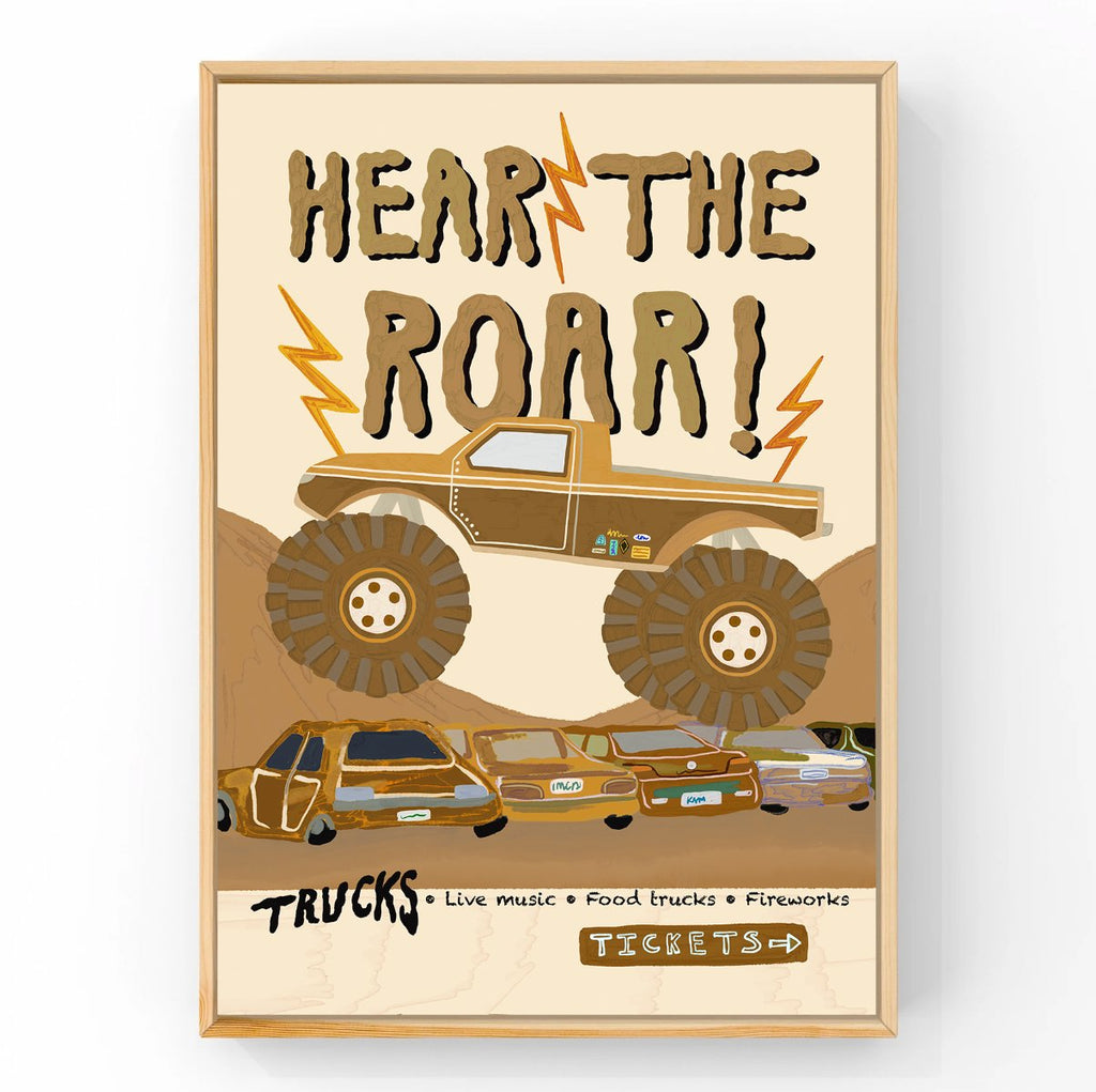 Roar Poster - Ute | Big Truck Kids Art Print Art Prints Little Peach + Pip 