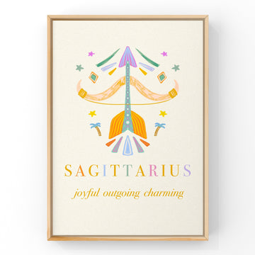 SAGITTARIUS Pastel Star Sign by Little Peach & Pip | Art Print Art Prints Little Peach + Pip 