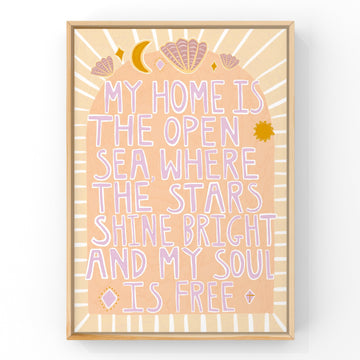 Sea Goddess My Palm | Art Print Art Prints Little Peach + Pip 
