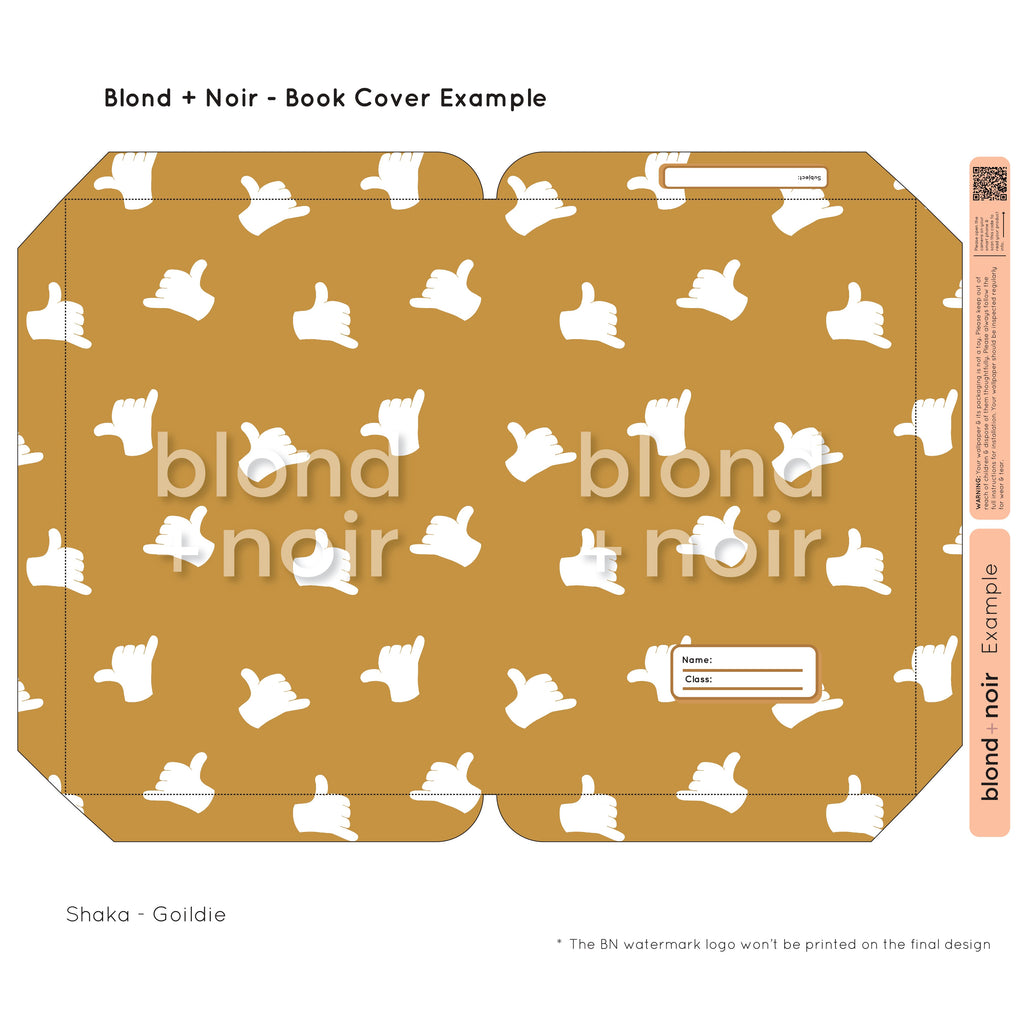 Shaka | Pre-cut Book Covers | Customisable Back to School Supplies Back to school Blond + Noir 