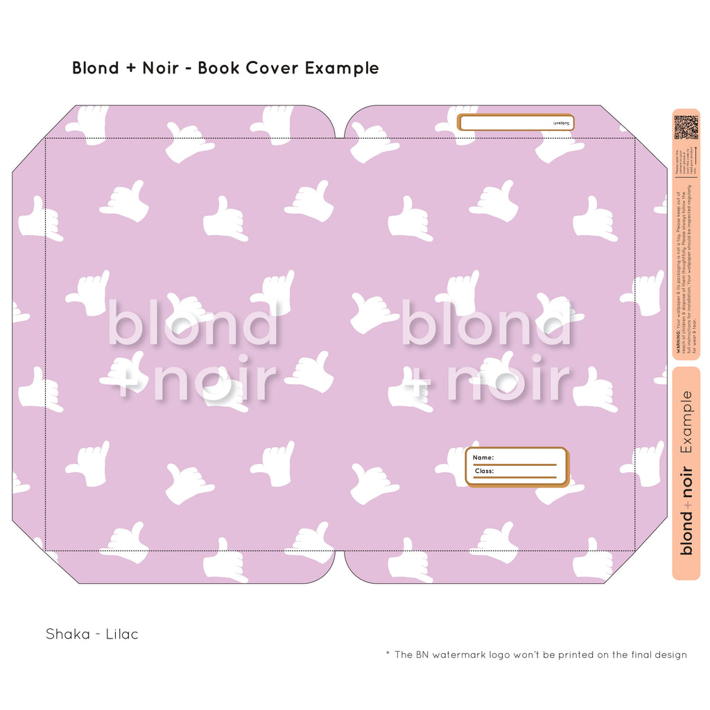 Shaka | Pre-cut Book Covers | Customisable Back to School Supplies Back to school Blond + Noir 