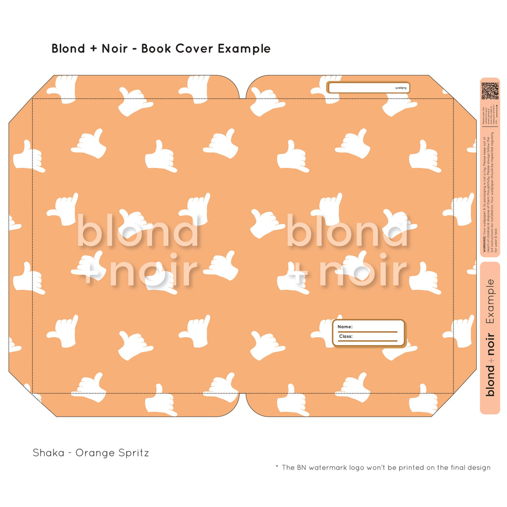 Shaka | Pre-cut Book Covers | Customisable Back to School Supplies Back to school Blond + Noir 