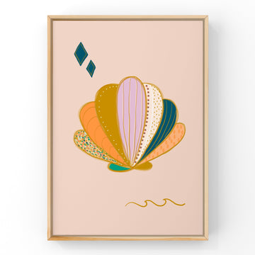 Shell (Dusty Pink) by Little Peach & Pip | Art Print Art Prints Little Peach + Pip 