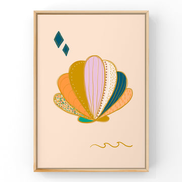 Shell (Mermaid) by Little Peach & Pip | Art Print Art Prints Little Peach + Pip 