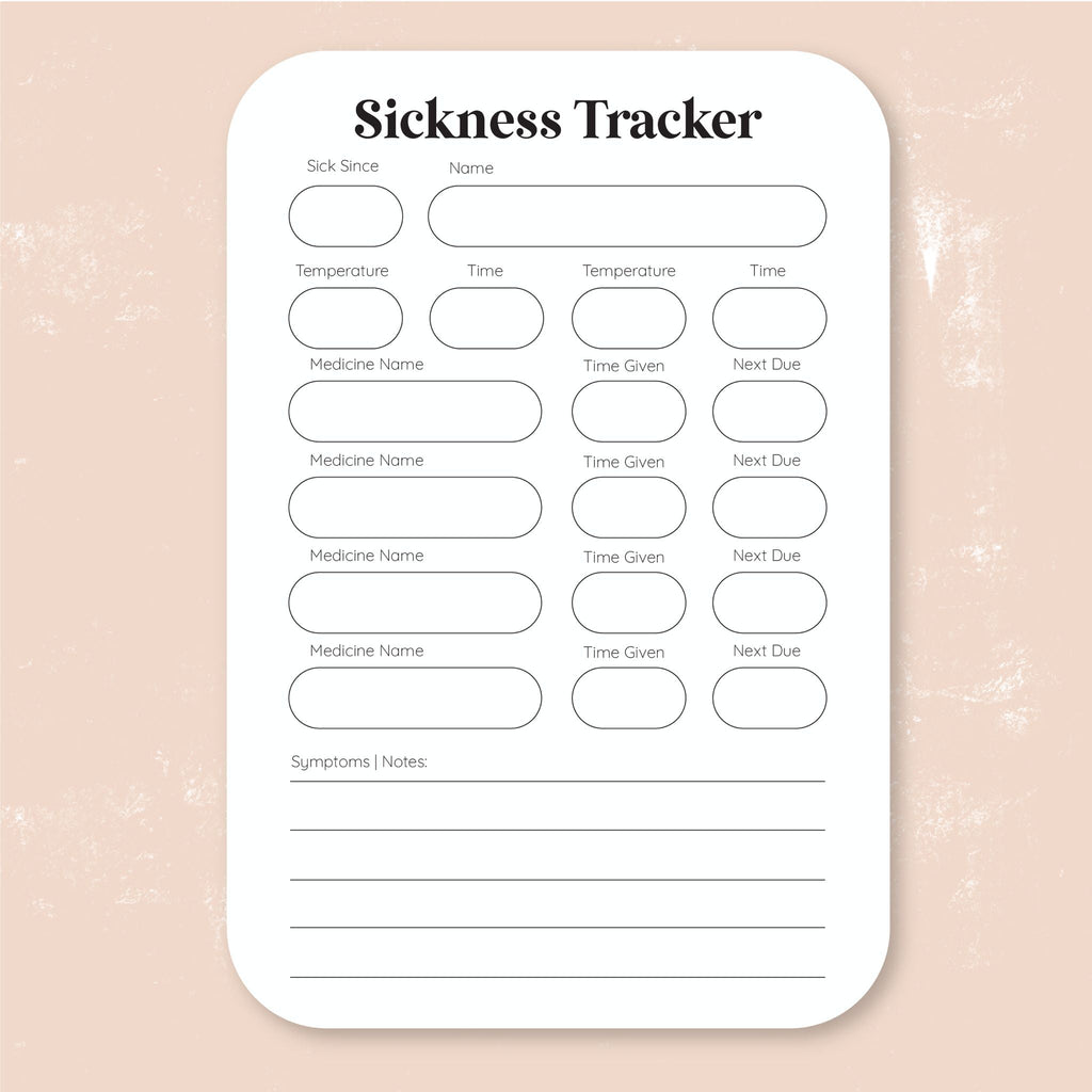 Sickness Tracker | Reusable Acrylic Name Letterly Australia 