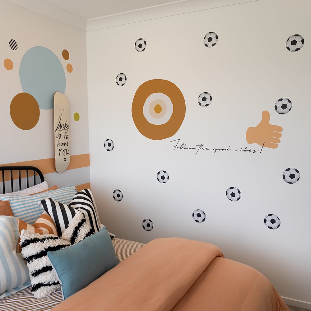 Singles | Soccer, Basketball, Tennis, Sherrin & Netball | Wall Decals Wall Decals Blond + Noir 