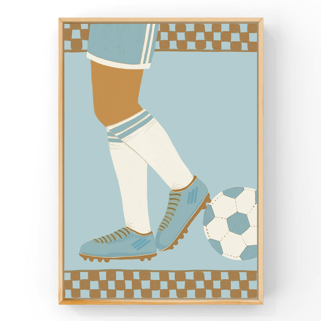 Soccer Blue by Little Peach & Pip | Art Print Art Prints Little Peach + Pip 