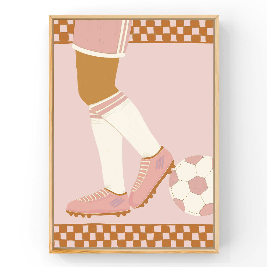 Soccer Dusty Pink by Little Peach & Pip | Art Print Art Prints Little Peach + Pip 