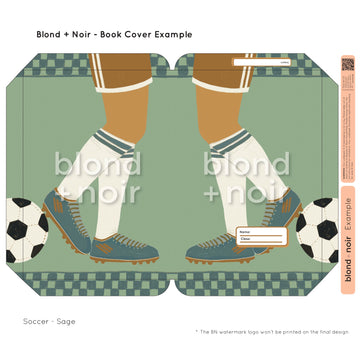 Soccer | Pre-cut Book Covers | Customisable Back to School Supplies Back to school Blond + Noir 