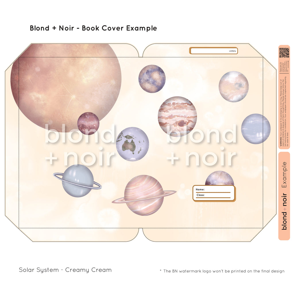 Solar | Pre-cut Book Covers | Customisable Back to School Supplies Back to school Blond + Noir 