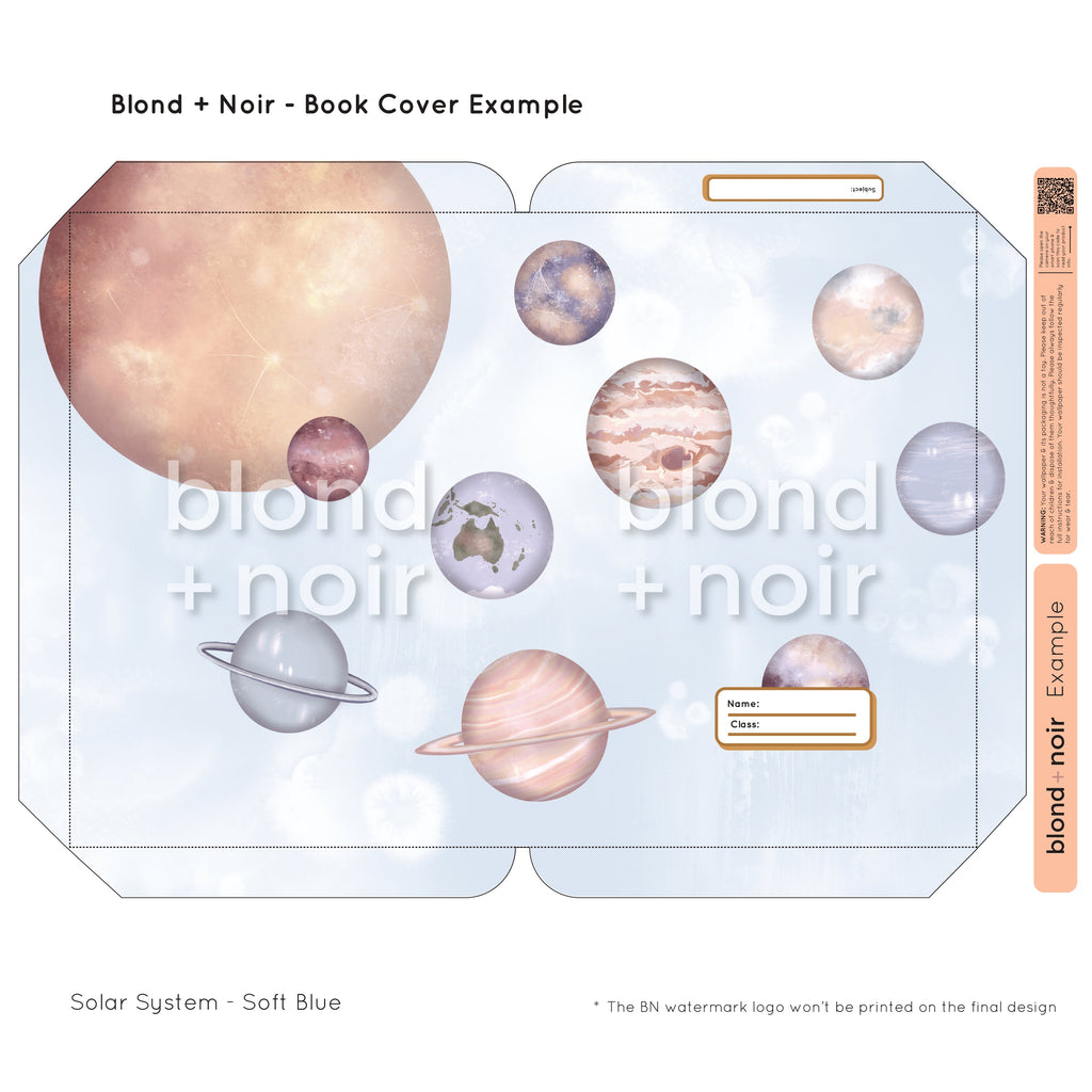Solar | Pre-cut Book Covers | Customisable Back to School Supplies Back to school Blond + Noir 