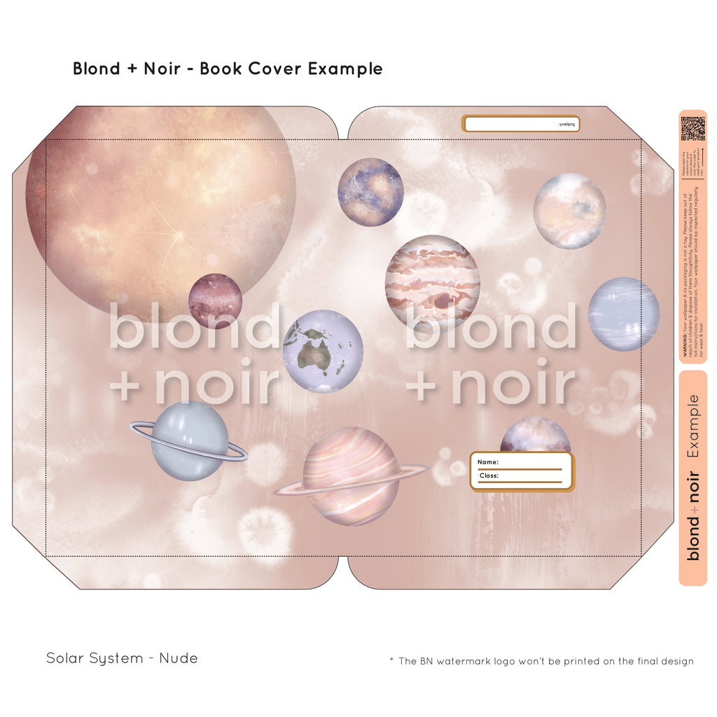 Solar | Pre-cut Book Covers | Customisable Back to School Supplies Back to school Blond + Noir 
