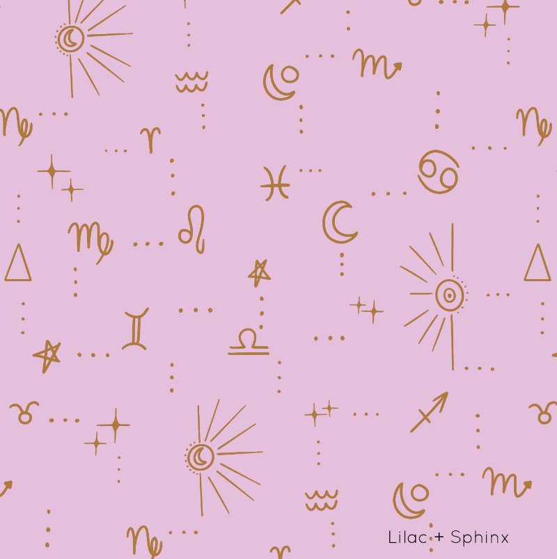 Star Signs | Full & Half Wall Wallpaper Wallpaper Blond + Noir 