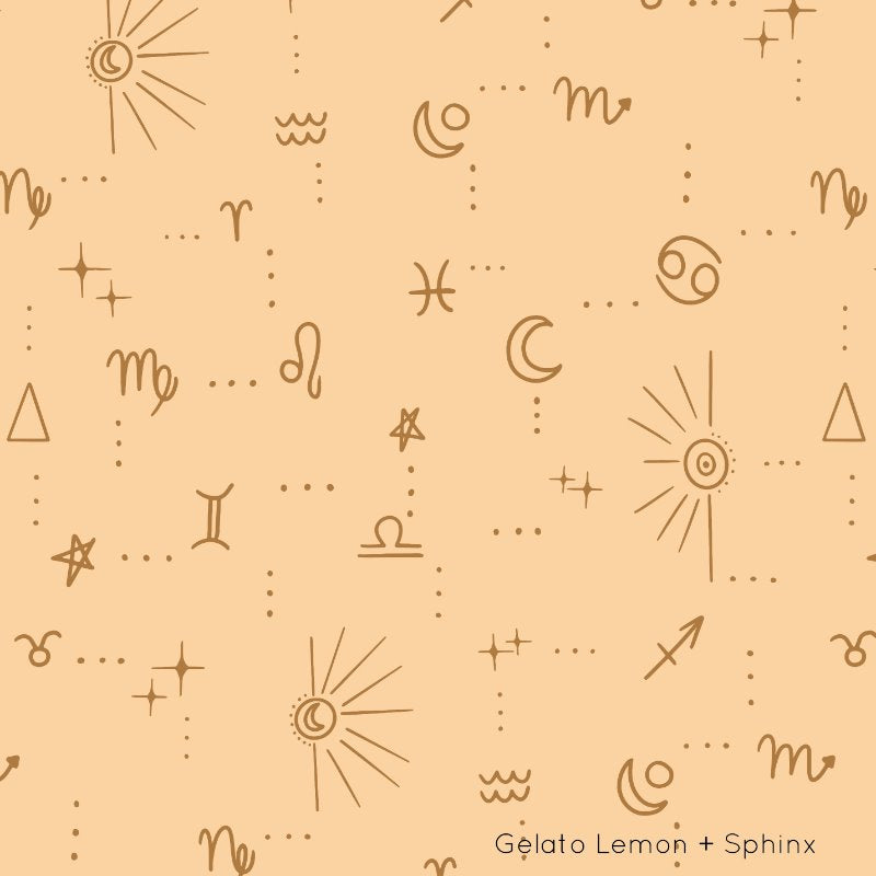 Star Signs | Full & Half Wall Wallpaper Wallpaper Blond + Noir 