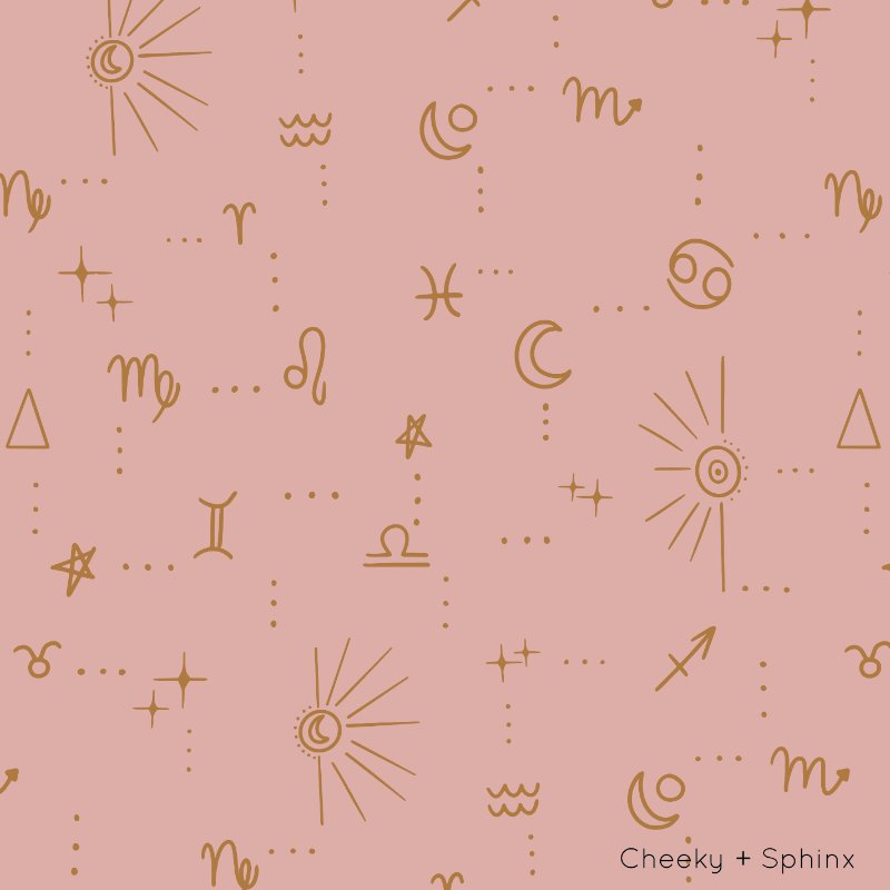 Star Signs | Full & Half Wall Wallpaper Wallpaper Blond + Noir 