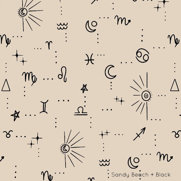 Star Signs | Full & Half Wall Wallpaper Wallpaper Blond + Noir 