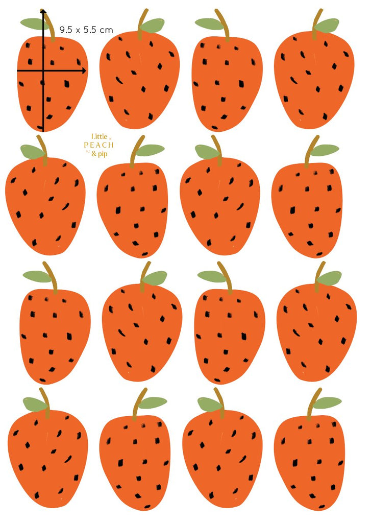 Summer Strawberries by Little Peach & Pip | Wall Decals (Copy) Wall Decals Little Peach + Pip 