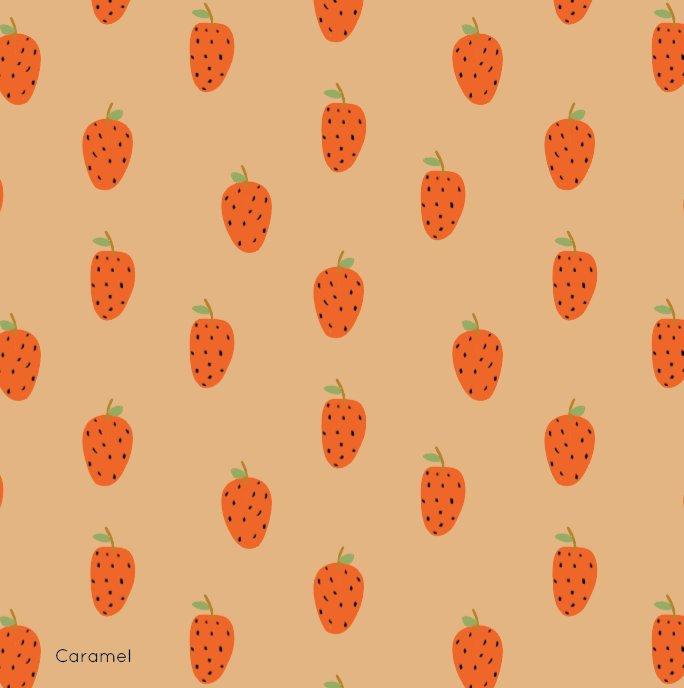 Summer Strawberries | Full & Half Wall Wallpaper Wallpaper Blond + Noir 