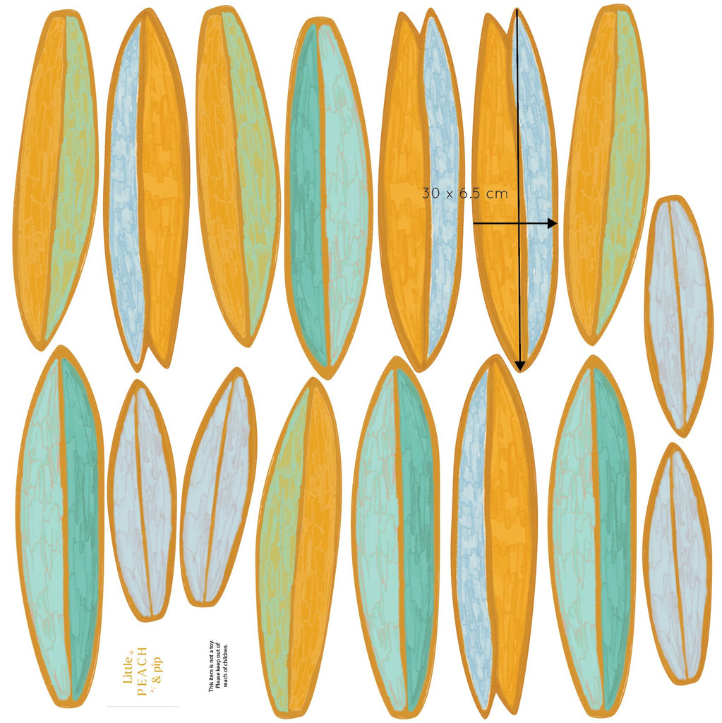 Surfboard Blues by Little Peach & Pip | Wall Decals Wall Decals Little Peach + Pip 